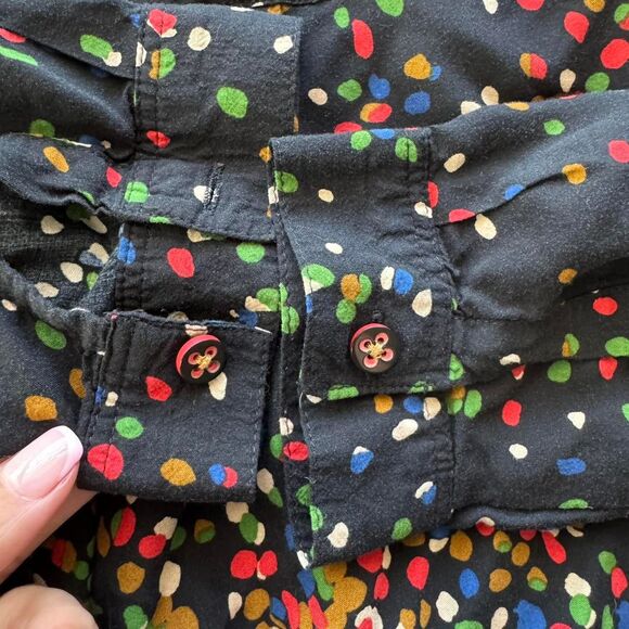 Anthropologie MAEVE Button Up Short with Multicolored Polka Dots. Whimsy. Artsy - Picture 3 of 8